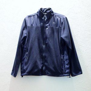 STARTER Navy Blue Polar Fleece Full Zip Athletic Jacket | Size M
